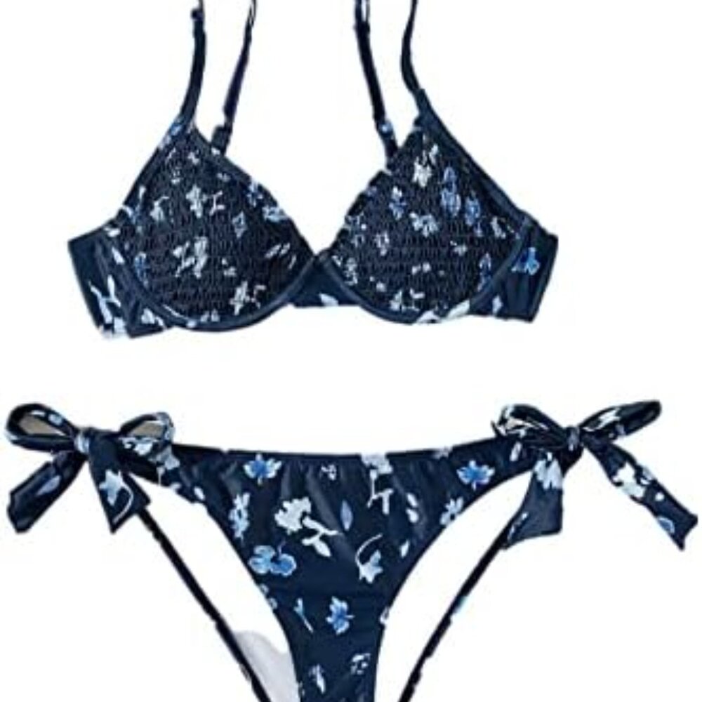 Shein Navy Blue Underwire Bikini - Stylish and Supportive